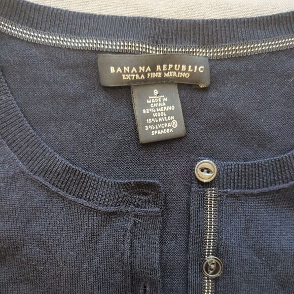 Banana Republic Extra Fine Merino Wool Light Cardigan Women’s Size S – Navy Blue - Picture 3 of 8